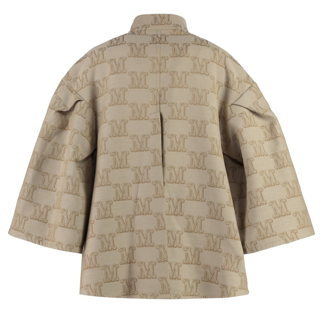 Max Mara Mid-Length Cotton Coat With Embossed 'M' Pattern