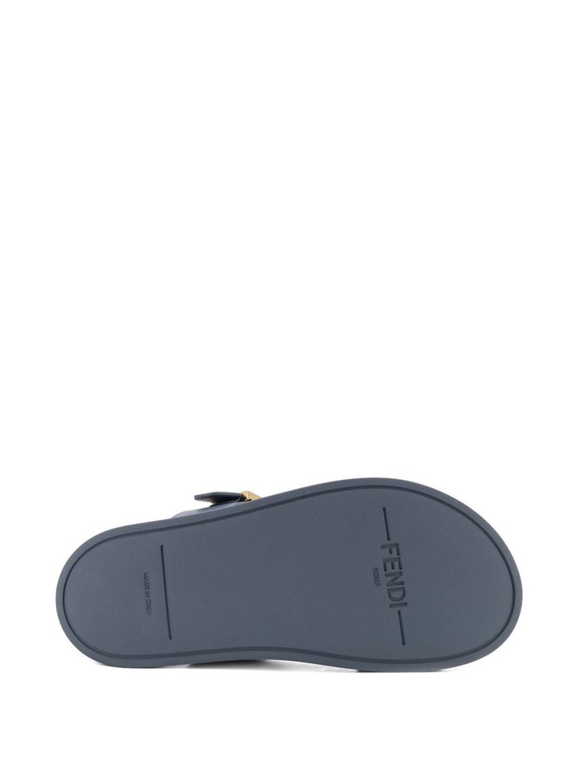 Fendi Blue Minimalist Flats