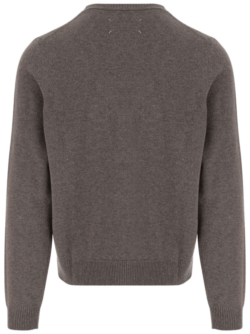 Maison Margiela Color-Block Wool Sweater With Iconic Four Stitches