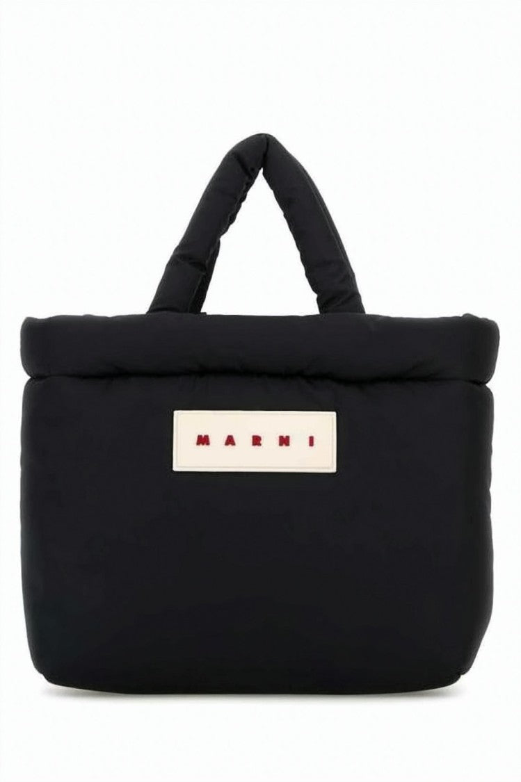 Marni Padded Black Tote Bag With Minimalist Design