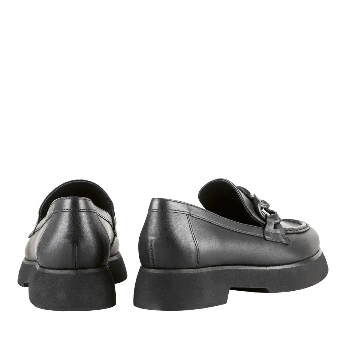 Högl Black Stacy Chunky Chain Detail Leather Loafers