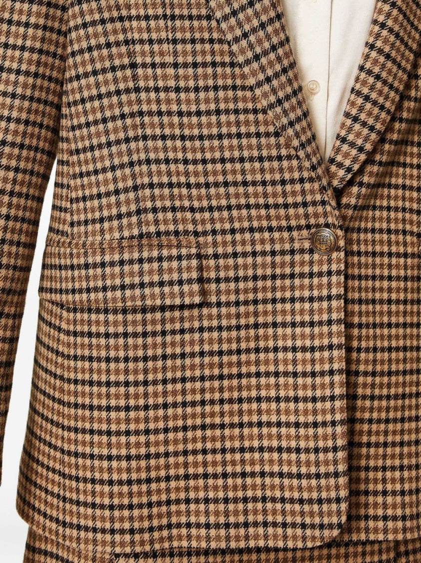Twin-Set Checkered Tailored Blazer With Notched Lapels