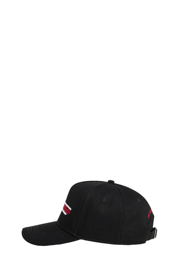 Dsquared2 Black Racing Embroidered Wordmark Logo Cotton Hat