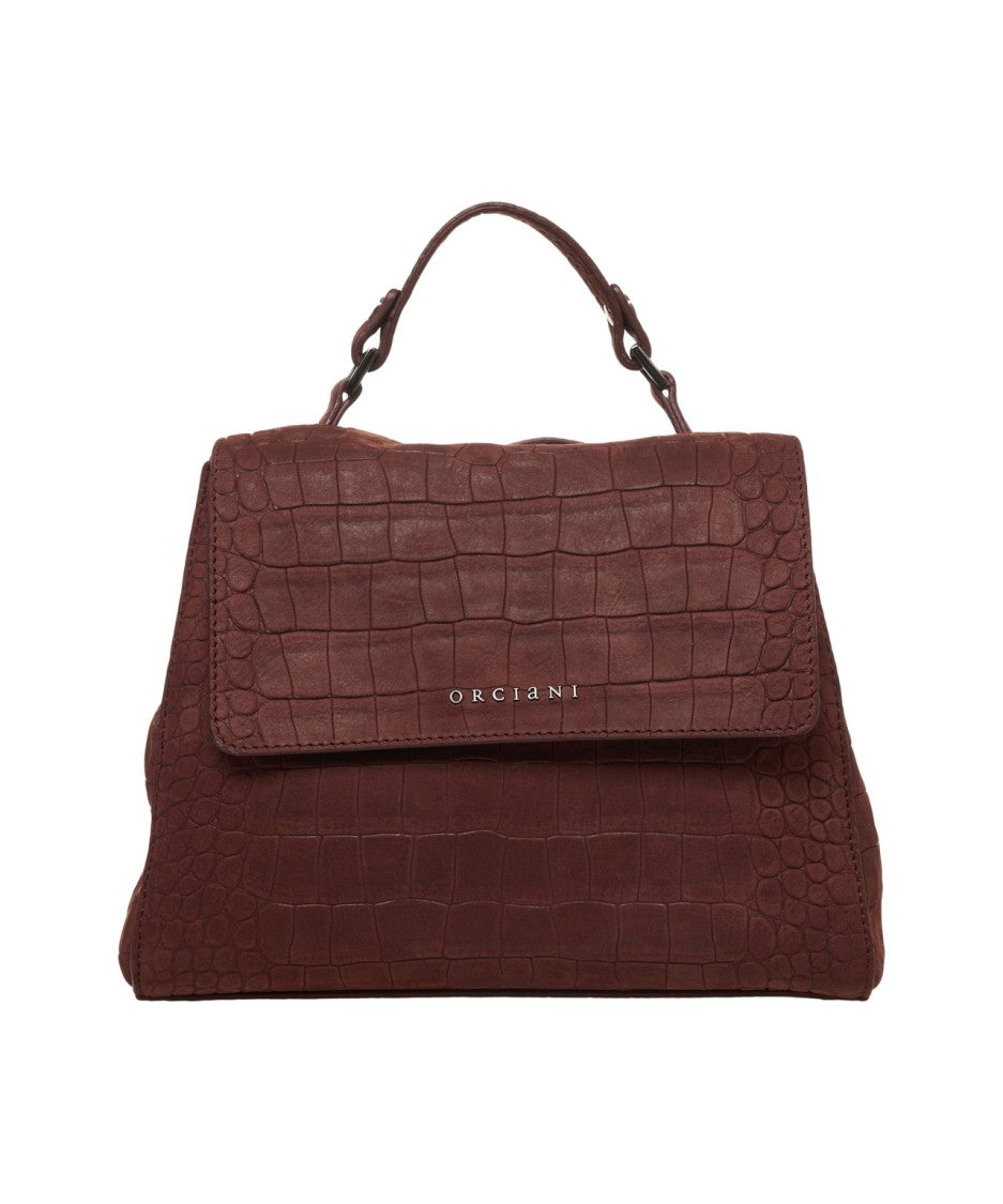 Orciani Crocodile-Effect Leather Handbag With Top Handle