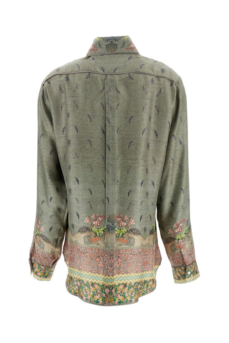 Pierre-Louis Mascia Multicolor Printed Silk Long-Sleeved Shirt