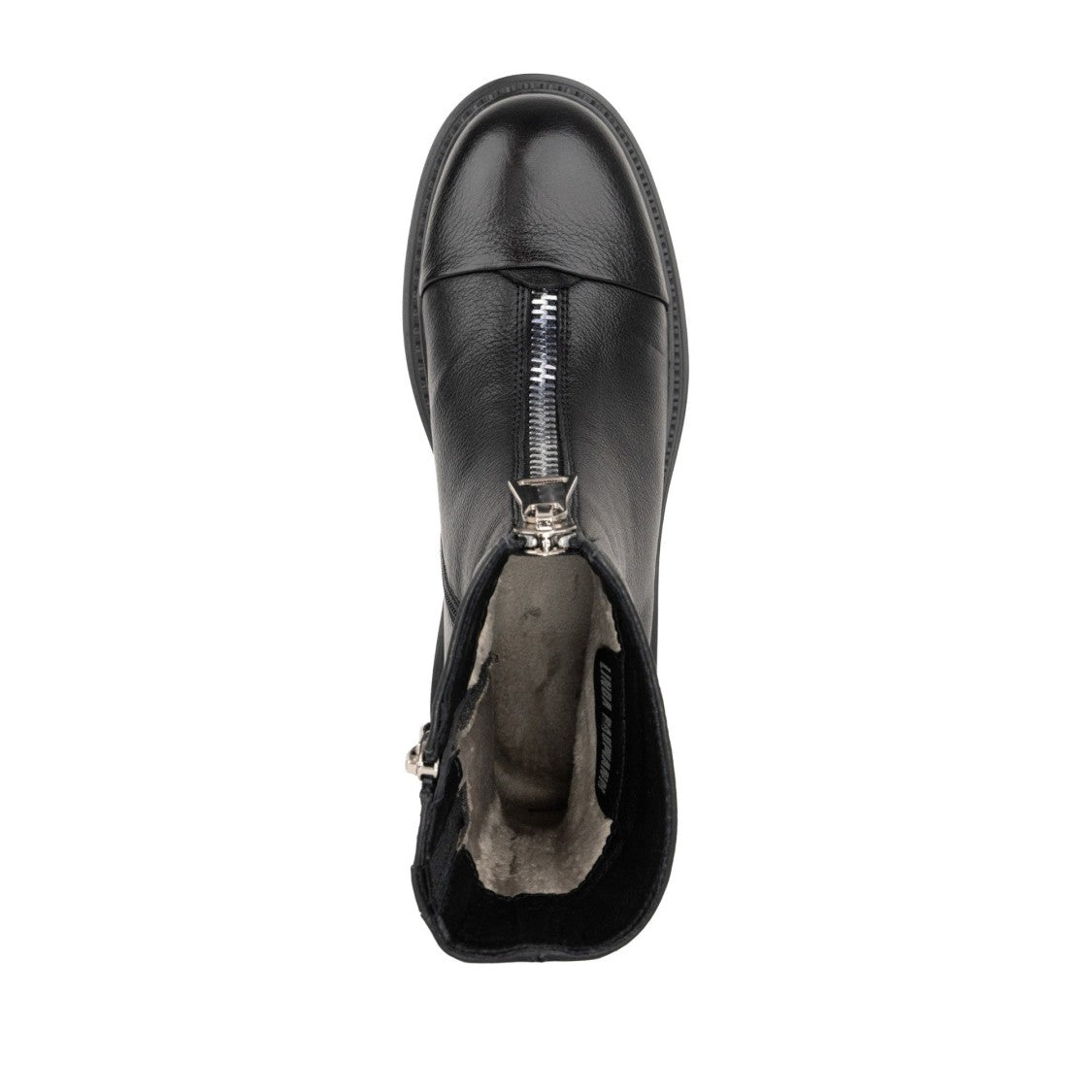 Linda Baumann Black Central Zipper Leather Ankle Boots