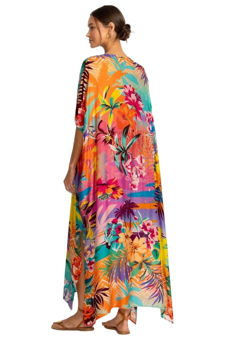 Johnny Was Womens Zeru Tie Neck Maxi Kaftan - Csw6425-A