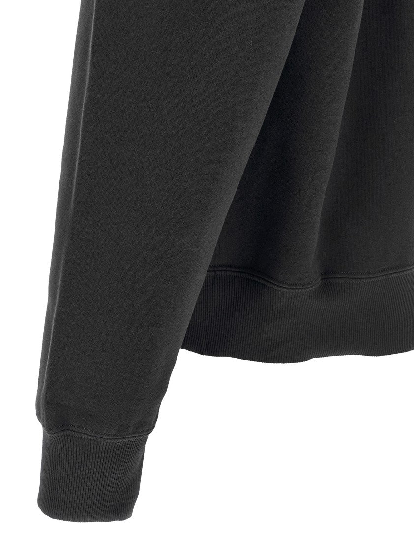 Saint Laurent Fleece Cotton Hoodie With Tonal Embroidery