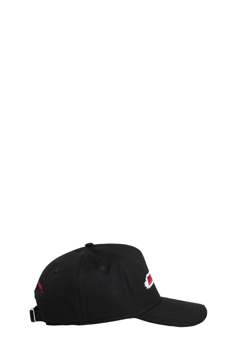 Dsquared2 Black Racing Embroidered Wordmark Logo Cotton Hat