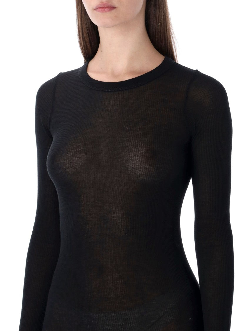 Rick Owens Ribbed Long Sleeves Dress