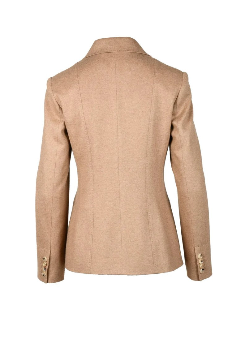 Max Mara Double-Breasted Camel Blazer - Beige