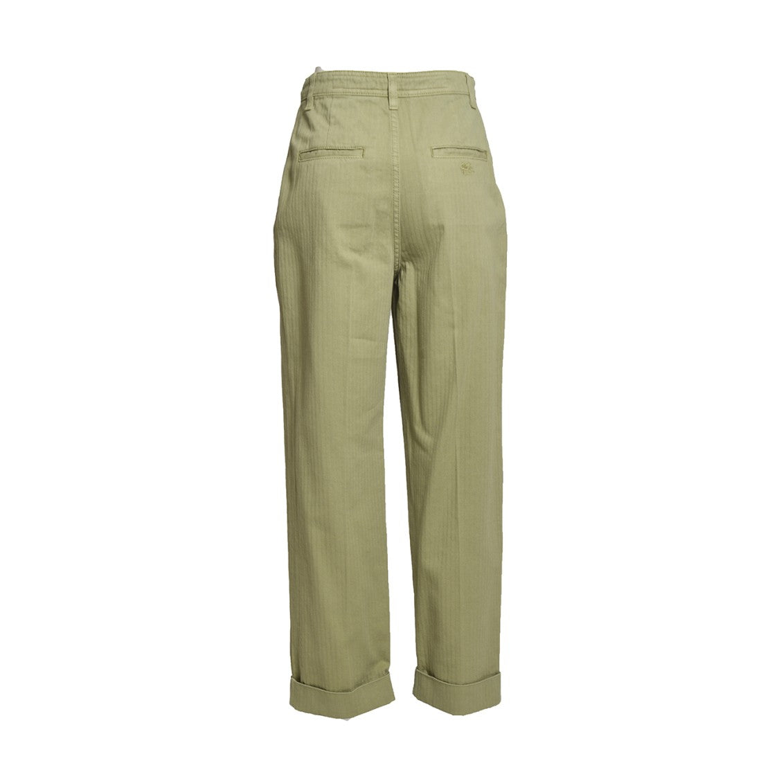 Etro Green Denim Pants With Herringbone Pattern