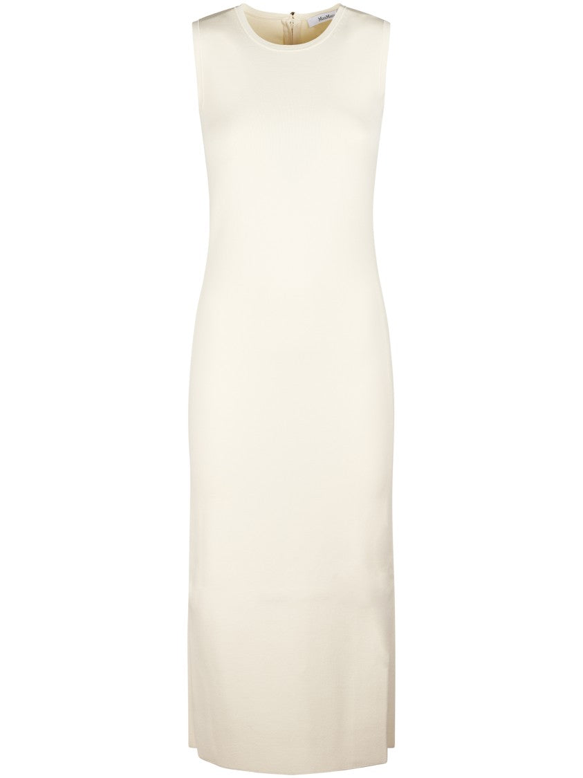 Max Mara Sleeveless Knee-Length Knit Dress With Side Slits