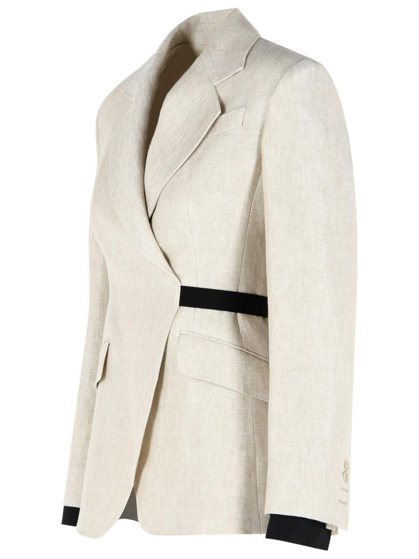 Max Mara 'Neutro' Beige Linen Blazer