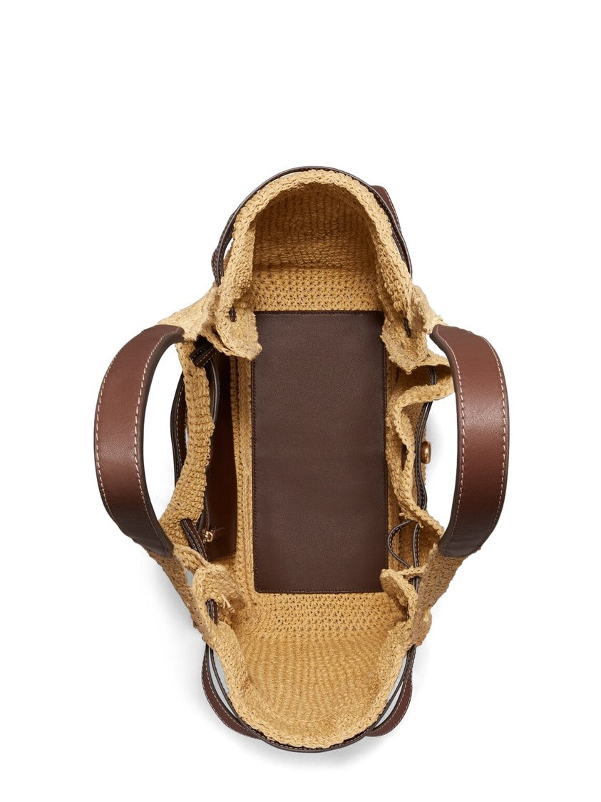 Tory Burch Romy Straw Tote With Leather Trim And Spacious Interior