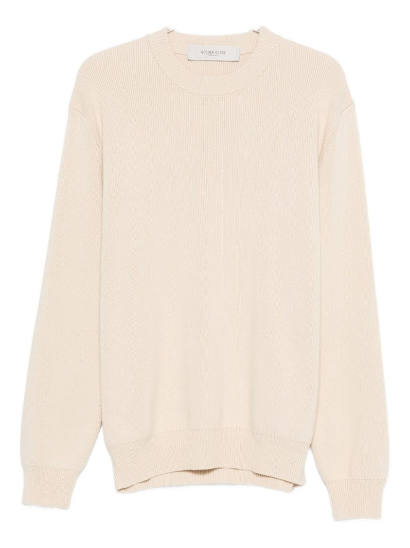 Golden Goose Gray Relaxed-Fit Knit Sweater With Ribbed Detailing