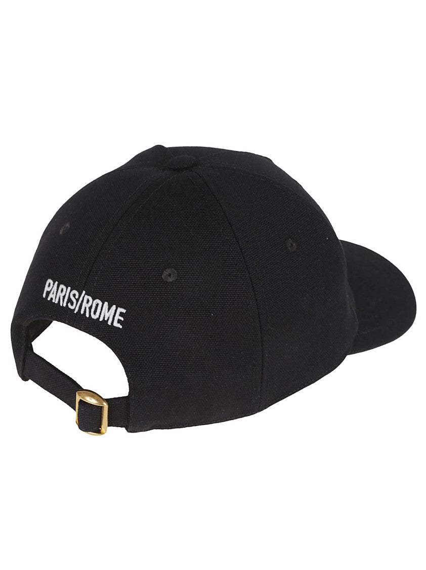 Valentino Black Cotton Baseball Cap