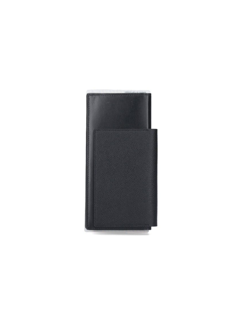 Balenciaga Long Black Wallet With Textured Finish