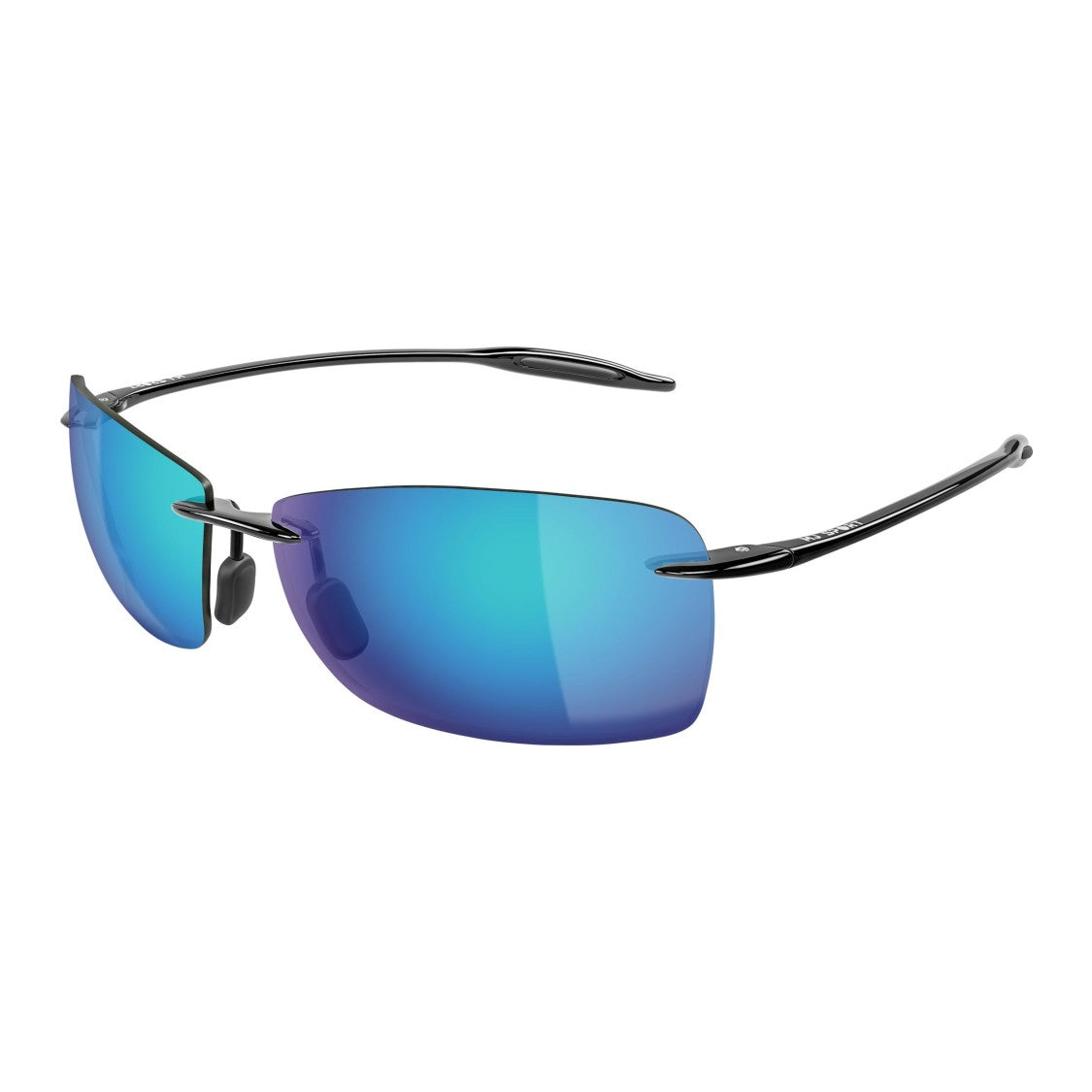Maui Jim Lighthouse Rectangular Rimless Sunglasses With Blue-Green Gradient Tint