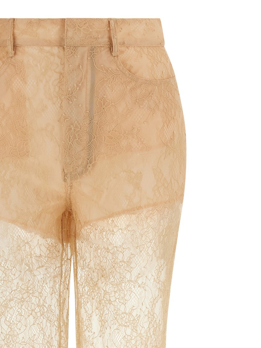 Giuseppe Di Morabito Flared Lace Trousers With Intricate Semi-Sheer Design