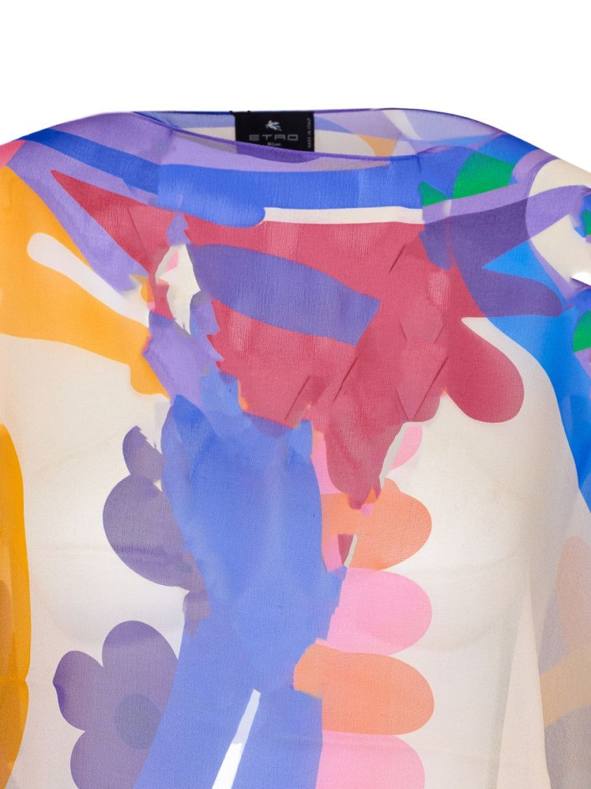 Etro Asymmetrical Silk Jacket With Multicolor Paisley Print