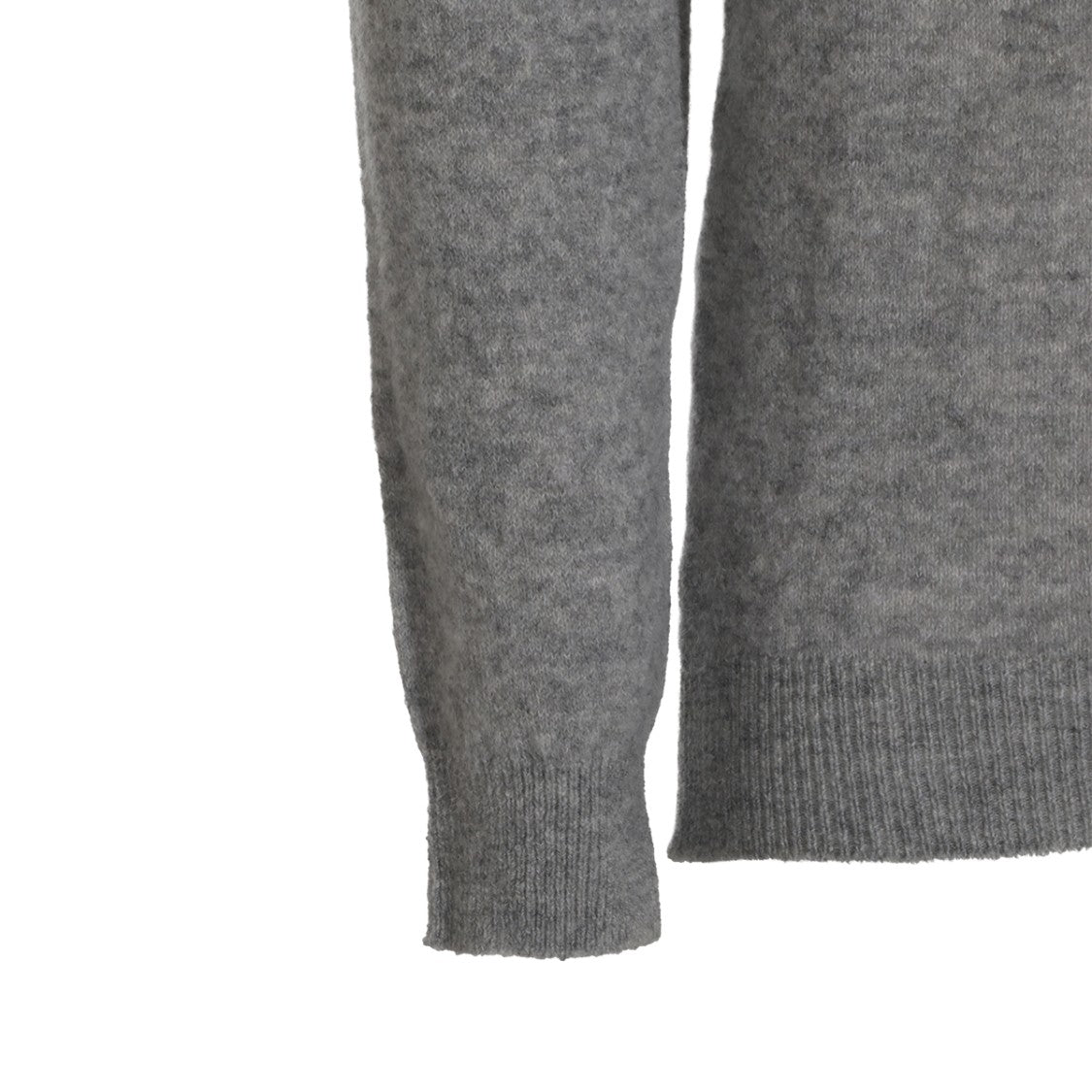 Altea Heathered Grey Ribbed Cuff Mock Neck Sweater