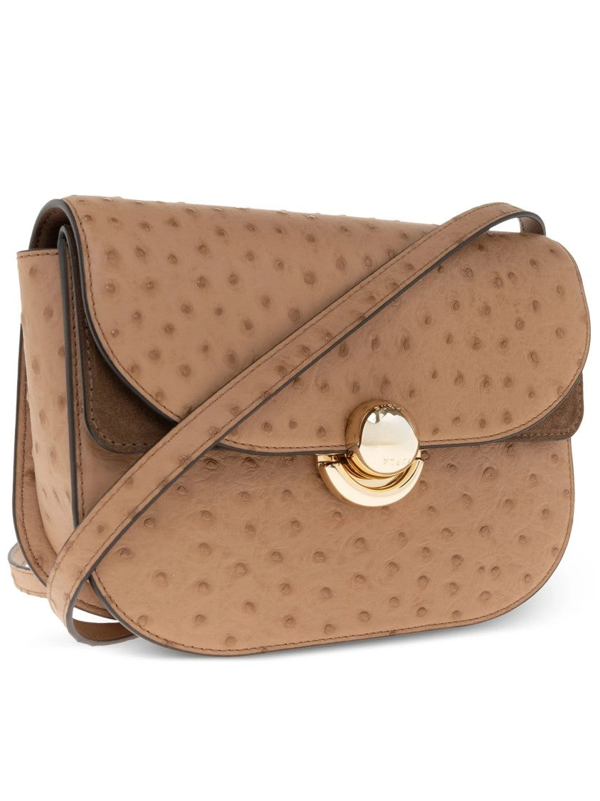 Furla Sfera S Structured Dotted Brown Leather Bag