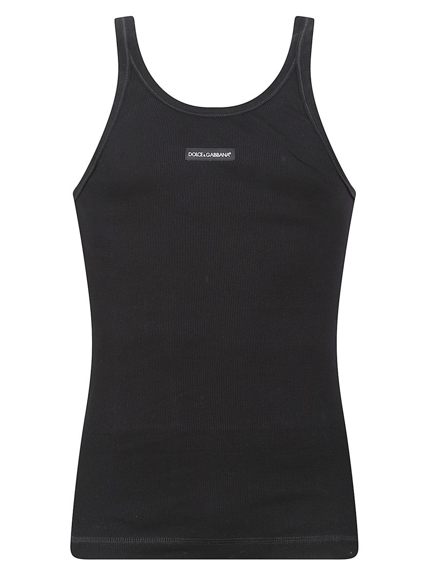 Dolce & Gabbana Fitted Ribbed Tank Top With Scoop Neckline