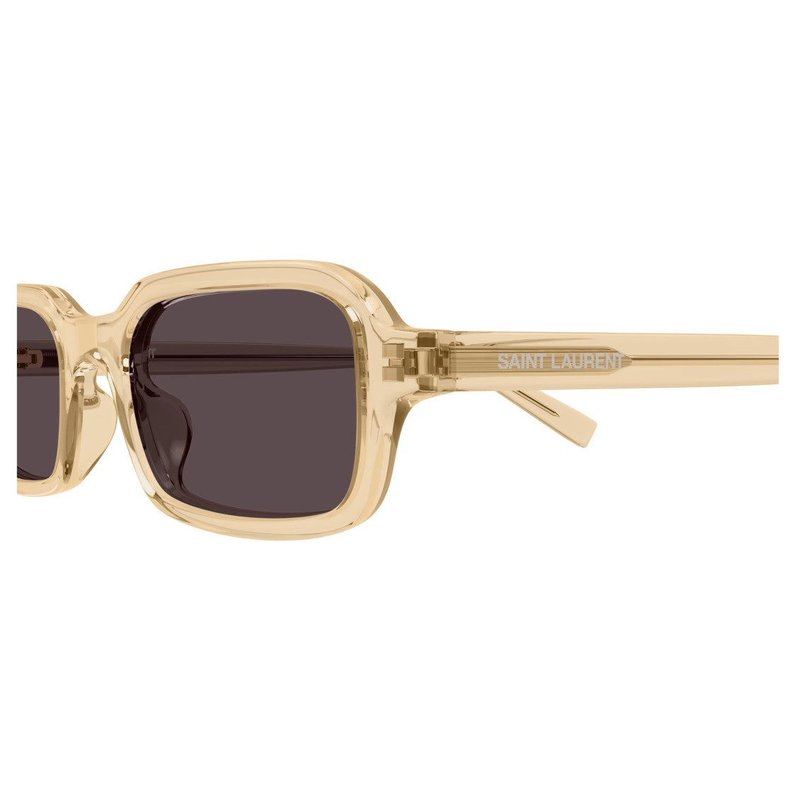 Saint Laurent Translucent Beige Acetate Sunglasses With Dark Lenses
