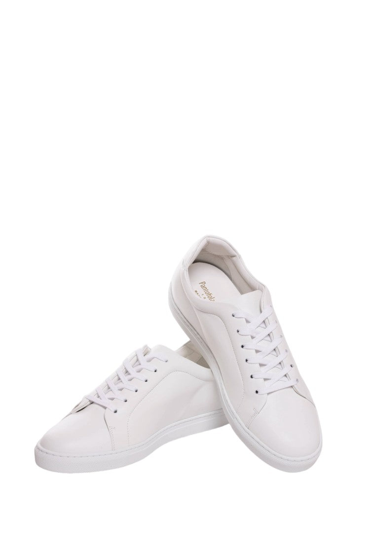Pantofola D'oro White Calf Leather Padded Collar Sneakers