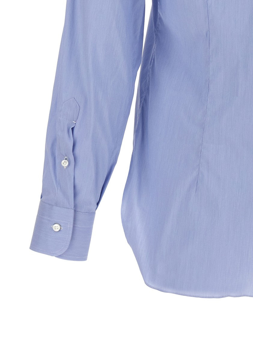 Barba Tailored Poplin Shirt With Button Closure