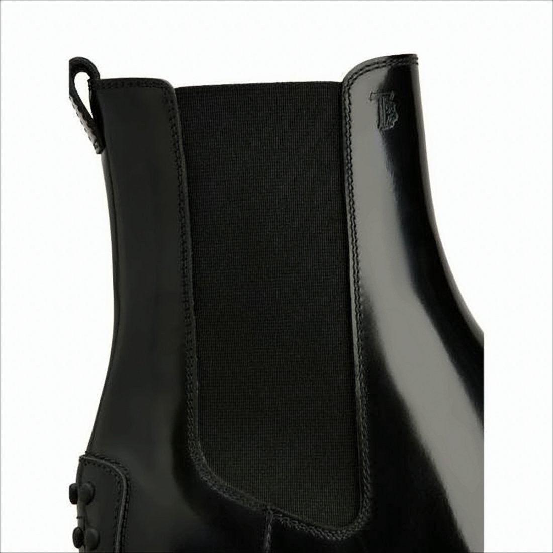 Tod's Polished Calf Leather Ankle Boots With Signature Studs