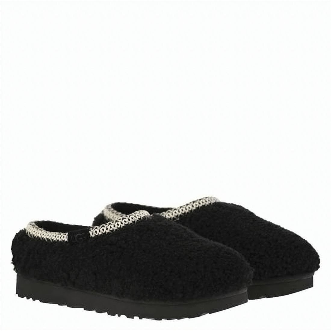 Ugg Plush Lambskin Mule Slippers With Contrasting Trim