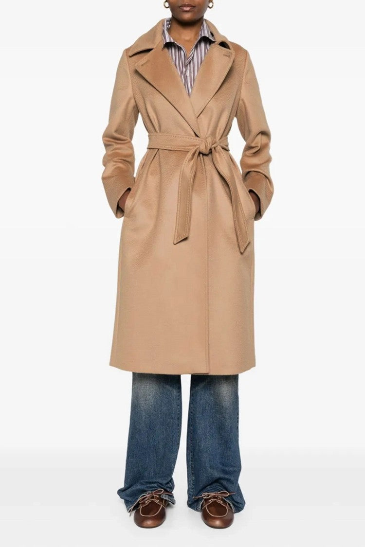 Max Mara Classic Camel Brown Virgin Wool Coat