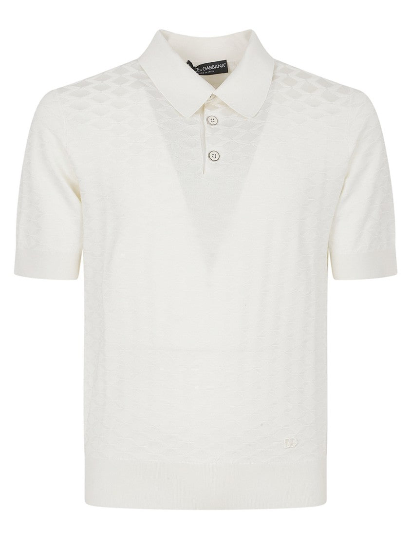 Dolce & Gabbana Short-Sleeve Silk Polo Shirt