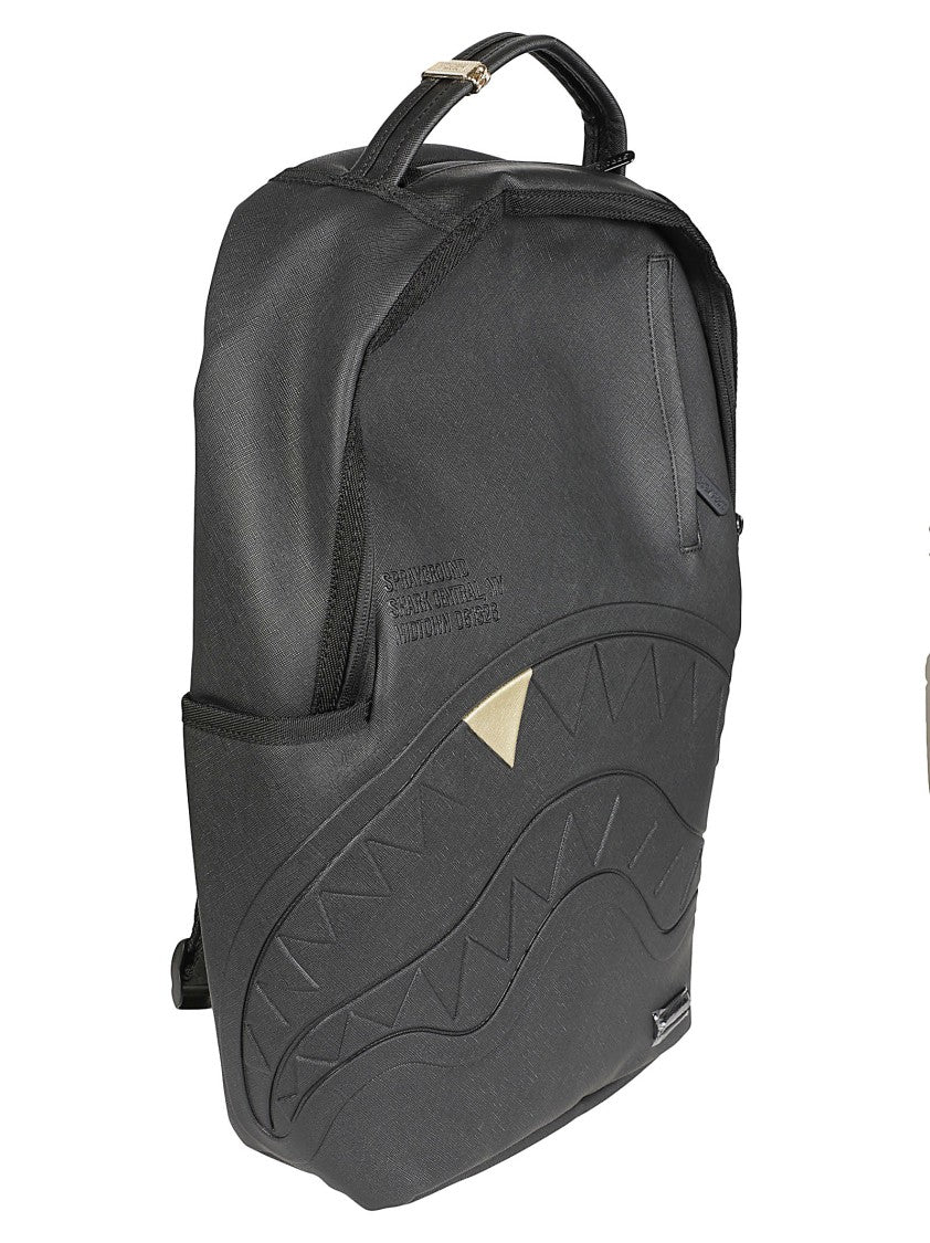 Sprayground Embossed Black Pvc Shark Tooth Backpack