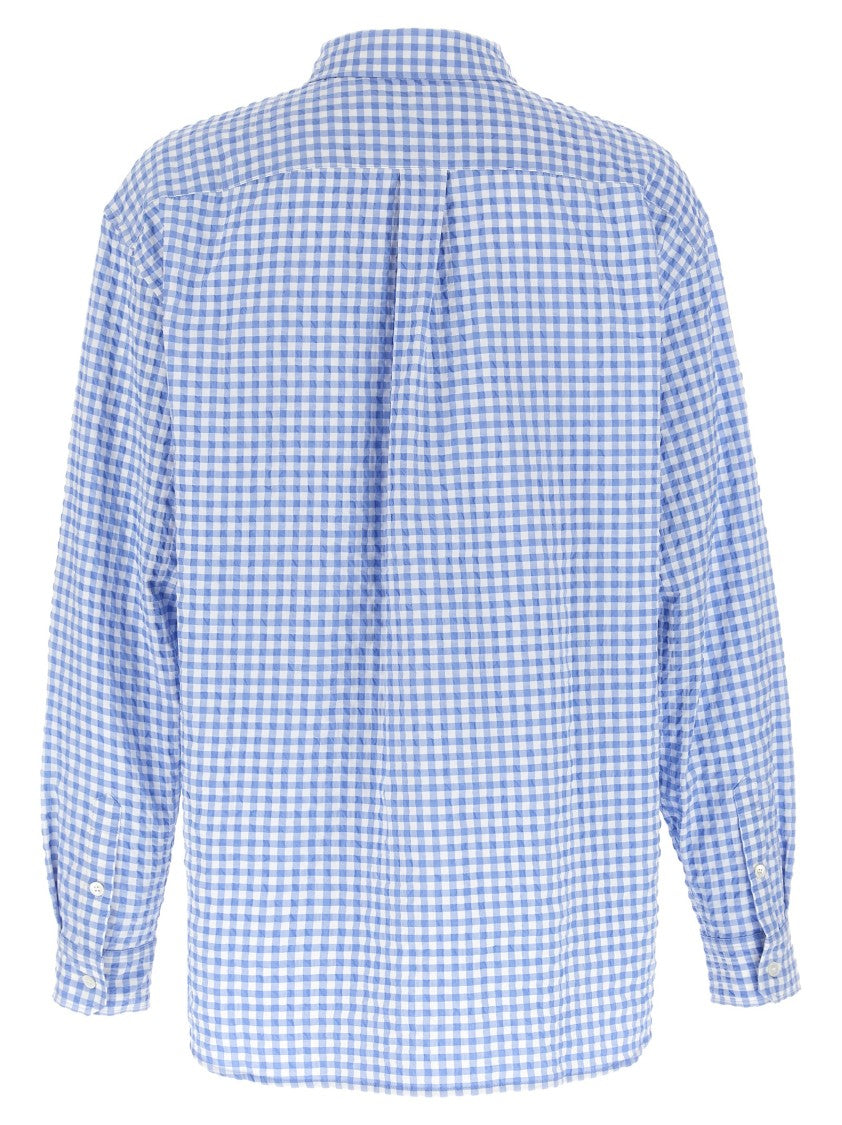 Marni Vichy Print Cotton Blend Shirt With Logo Embroidery
