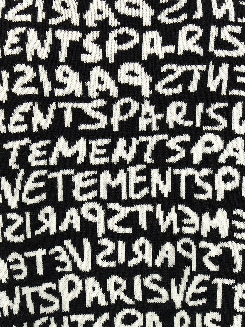 Vetements ' Paris Monogram' Cropped Sweater