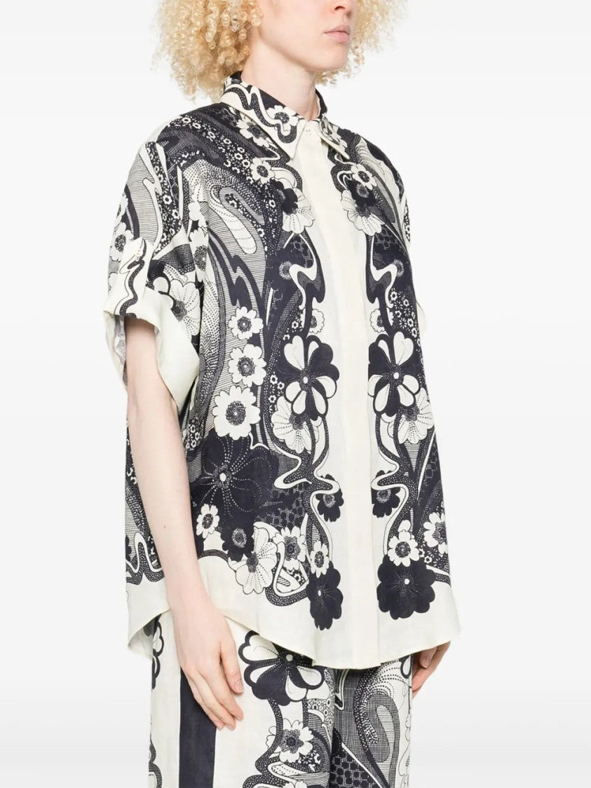 Alemais Floral-Print Short-Sleeve Shirt