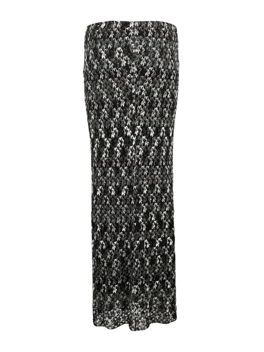 Missoni Long Knit Skirt With Textured Luminous Effect