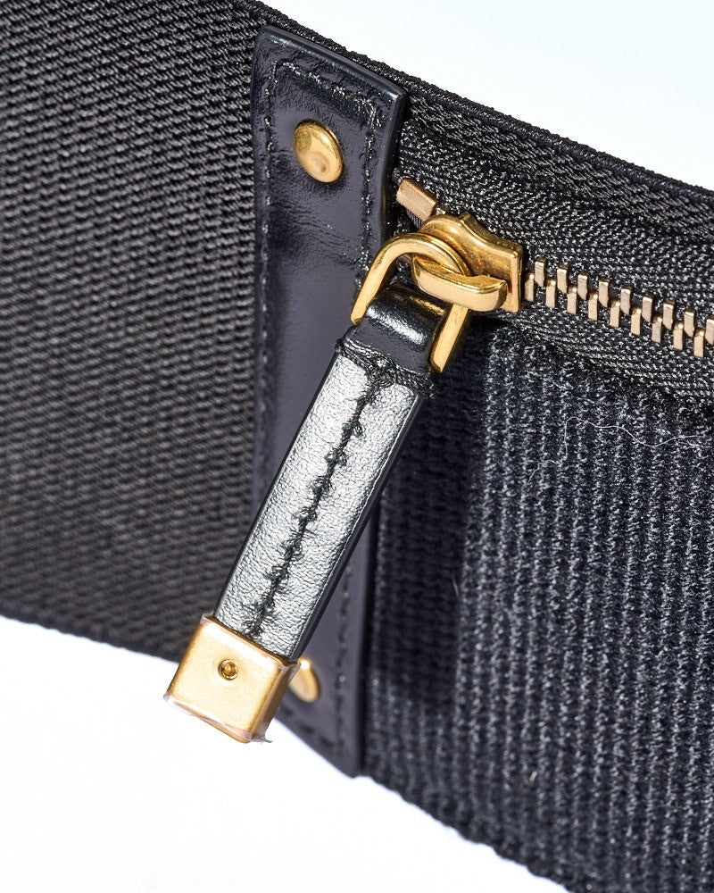 Dior Black Elastic Saddle Belt