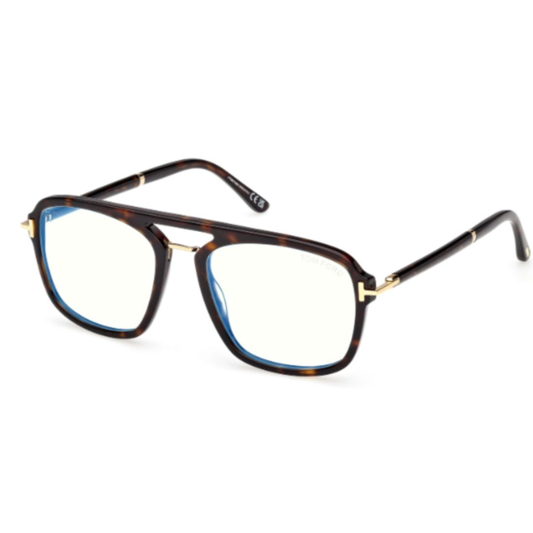 Tom Ford Gold Ft6086-B Tortoiseshell Acetate Rectangular Eyeglasses