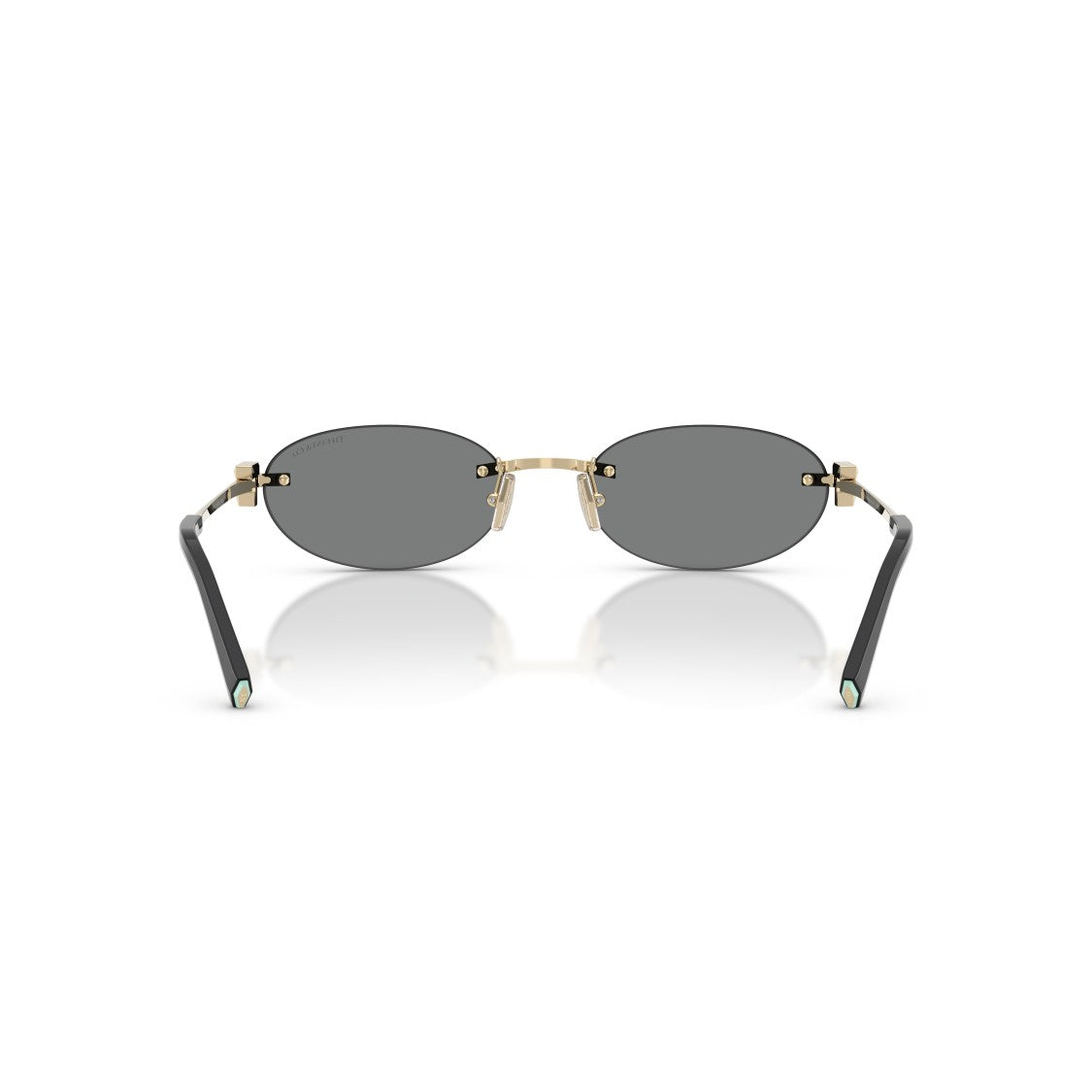Tiffany & Co. Oval Rimless Sunglasses With Gold-Tone Metal Frame