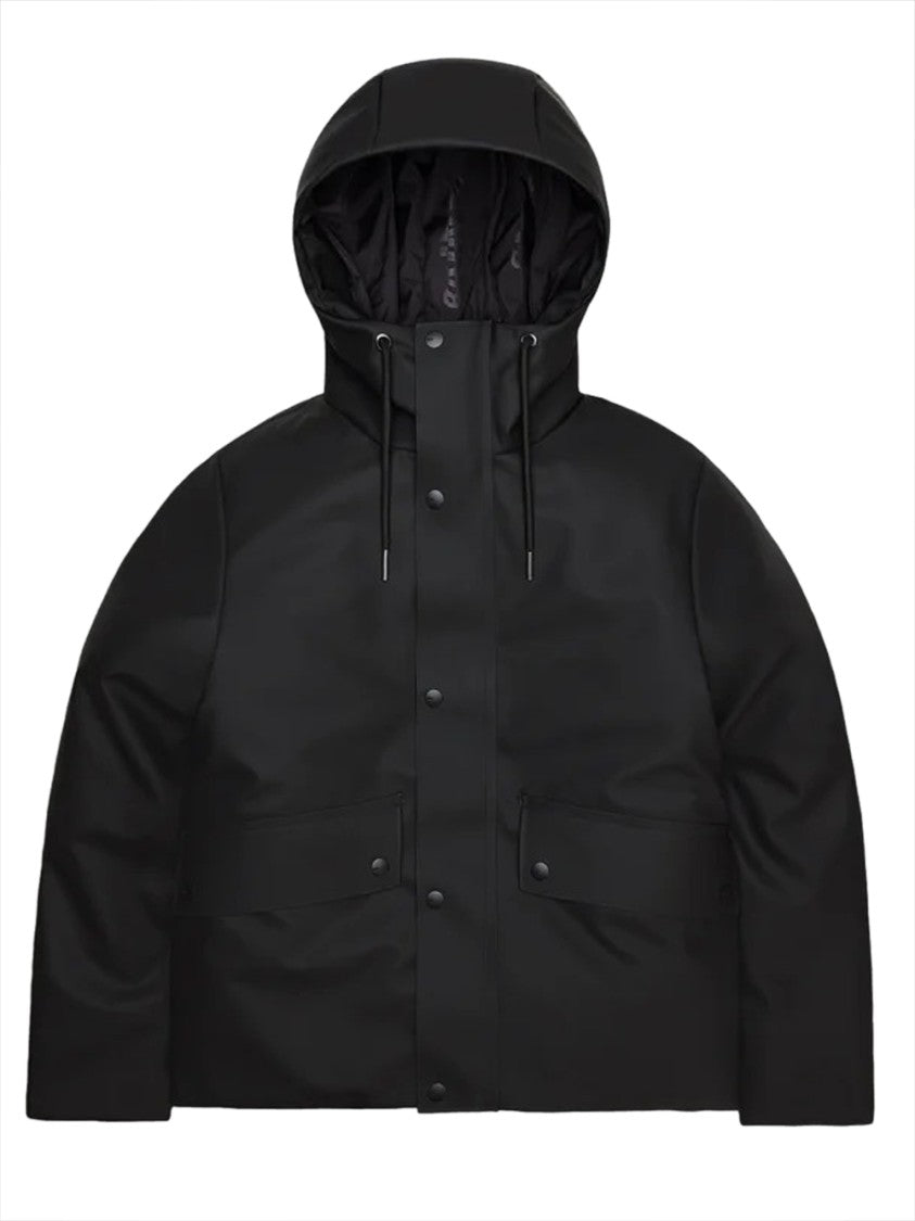 Rains Cropped Black Jacket