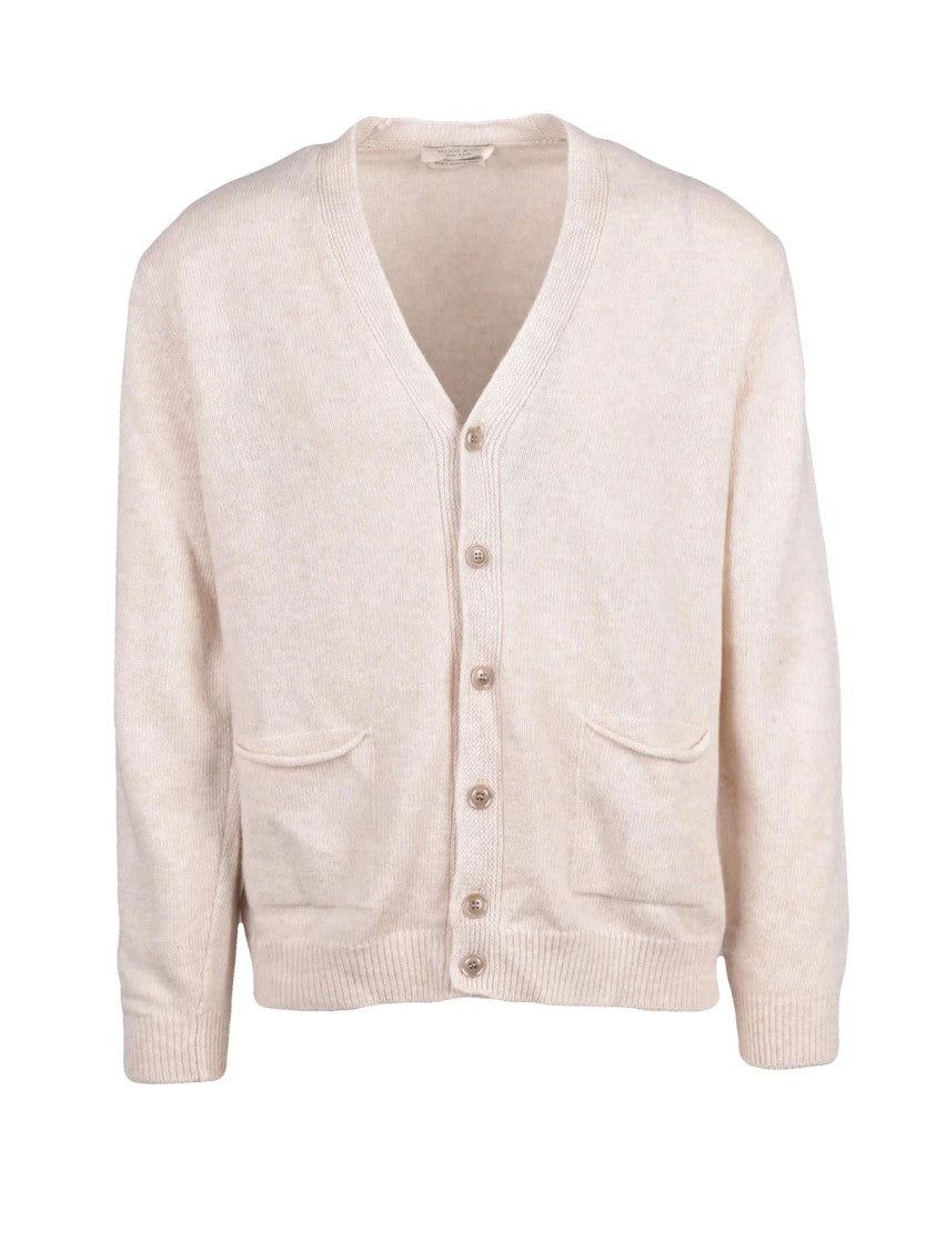 Wool & Co Beige Wool V-Neck Cardigan