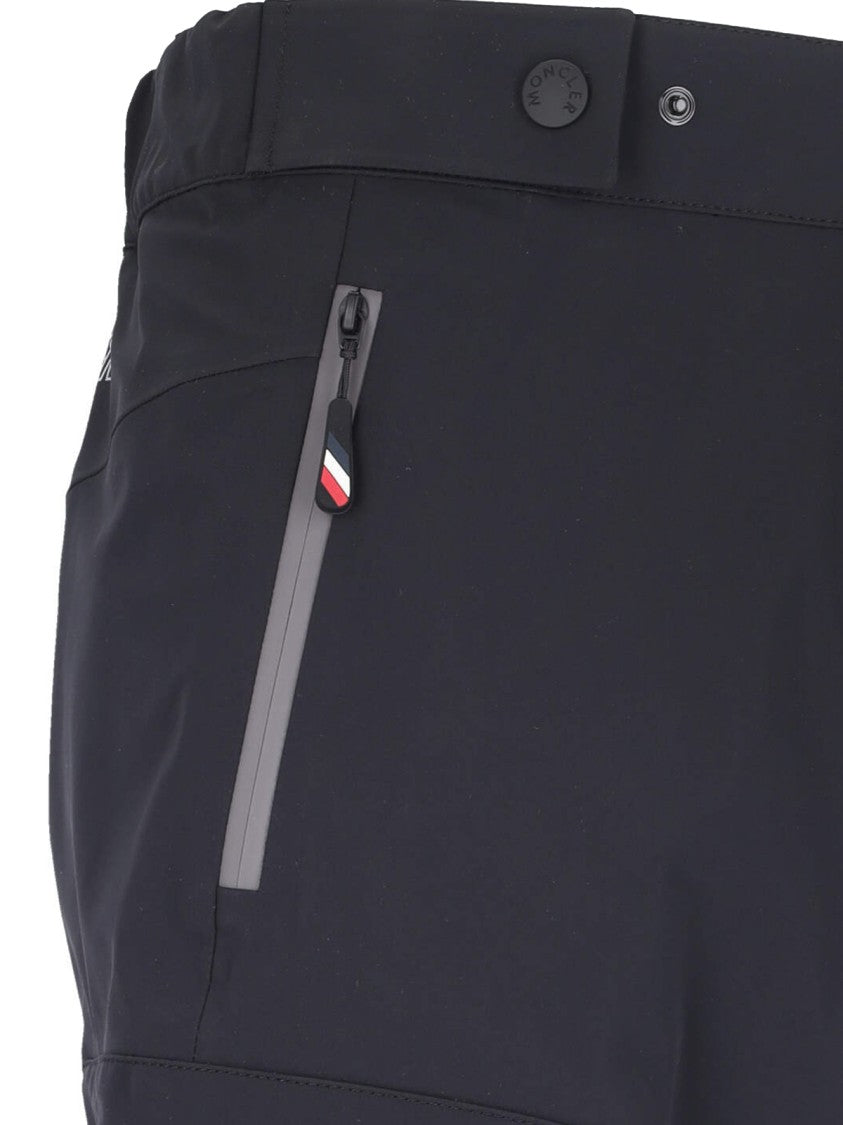 Moncler Grenoble Wide Multi-Pocket Trousers In Black Stretch Nylon