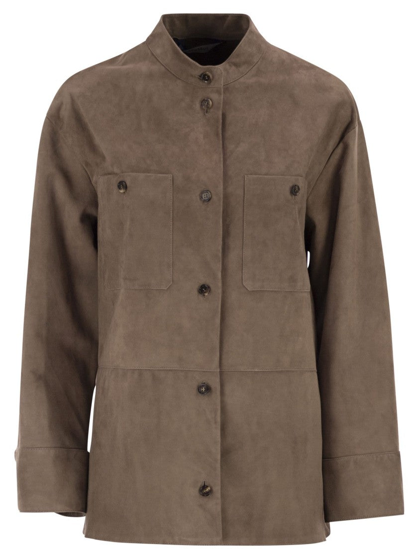 Max Mara Smmelodia - Suede Jacket With Topstitching