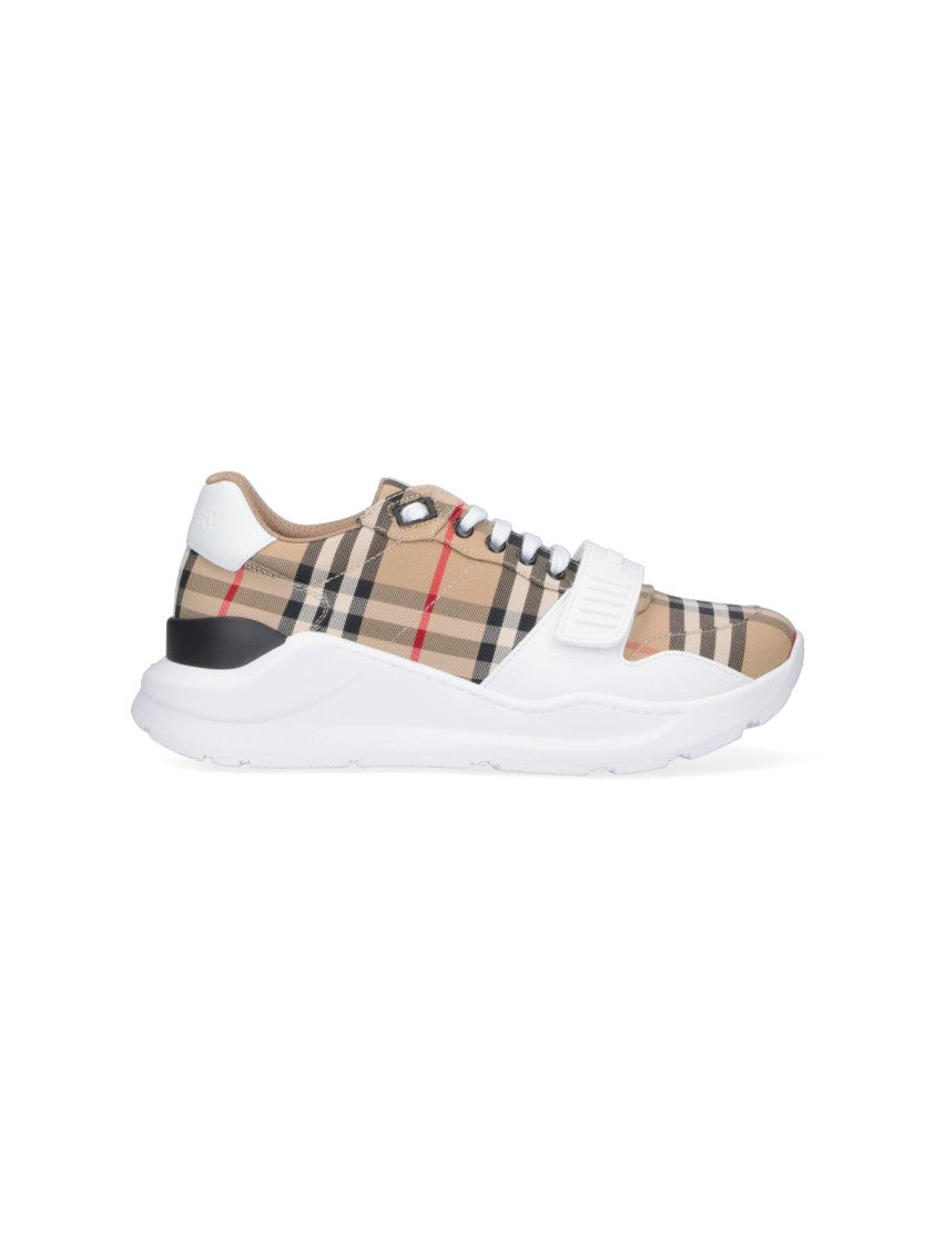 Burberry Low-Top Sneakers With Smooth Beige Upper