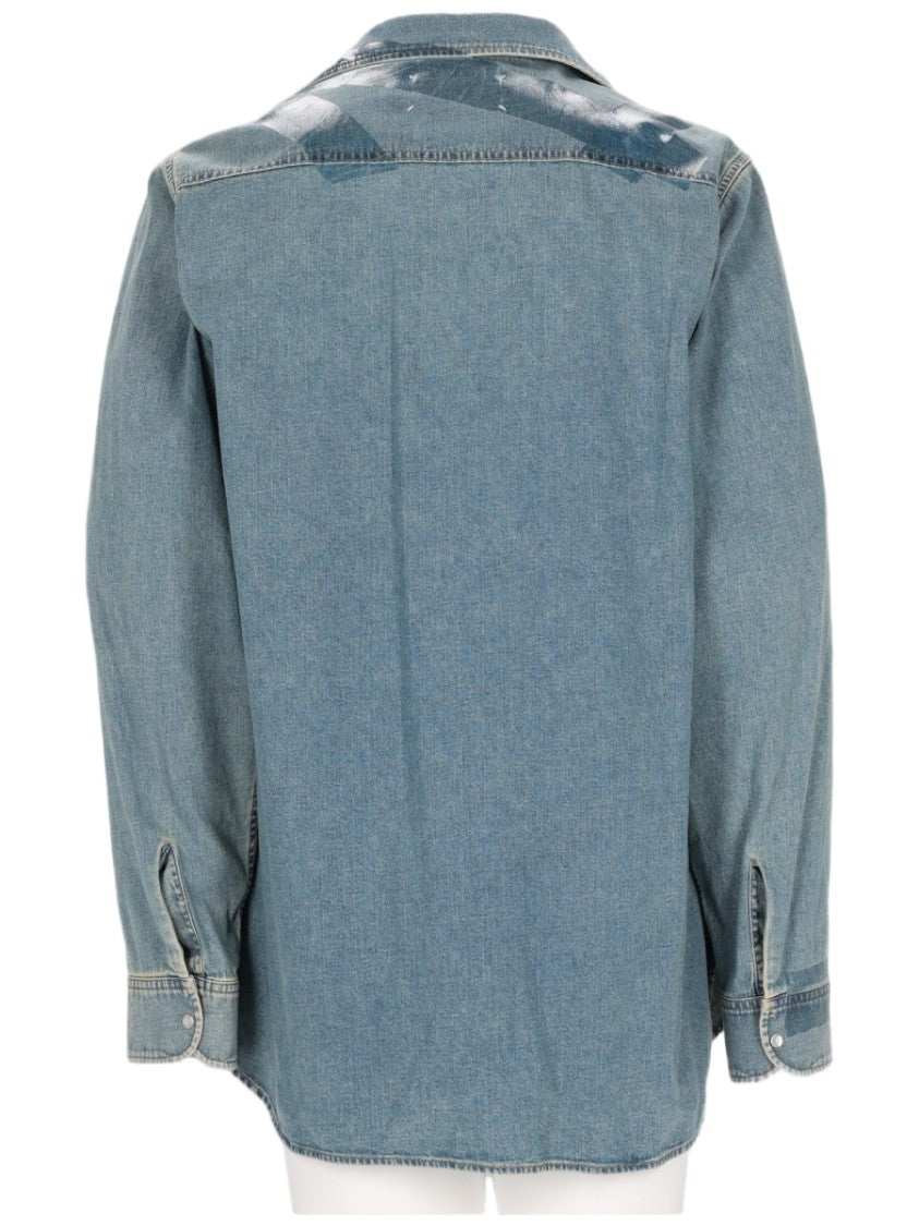 Maison Margiela Medium-Wash Denim Shirt With Button-Down Front