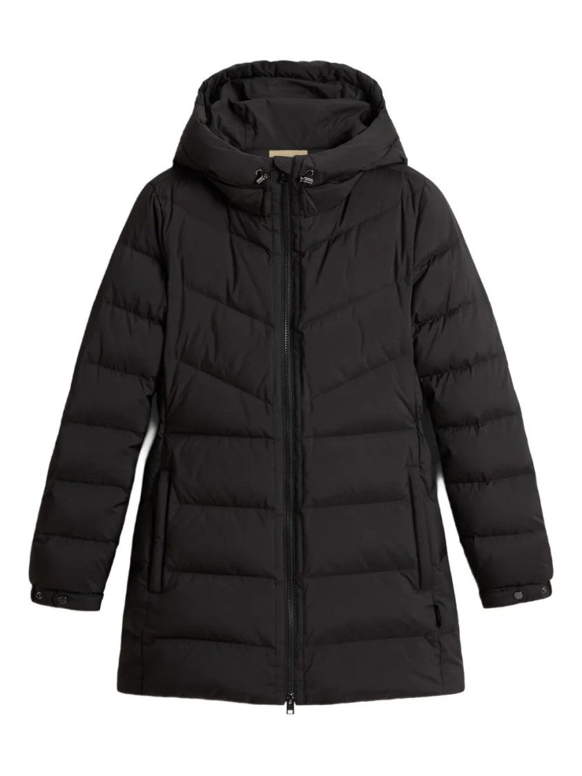 Woolrich Quilted Down Coat With Adjustable Hood
